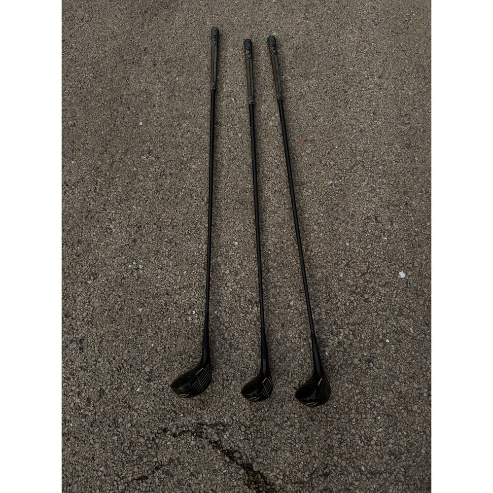 Vintage Pro Only Wood Golf Clubs Set of 3 Compression Molded Driver Woods